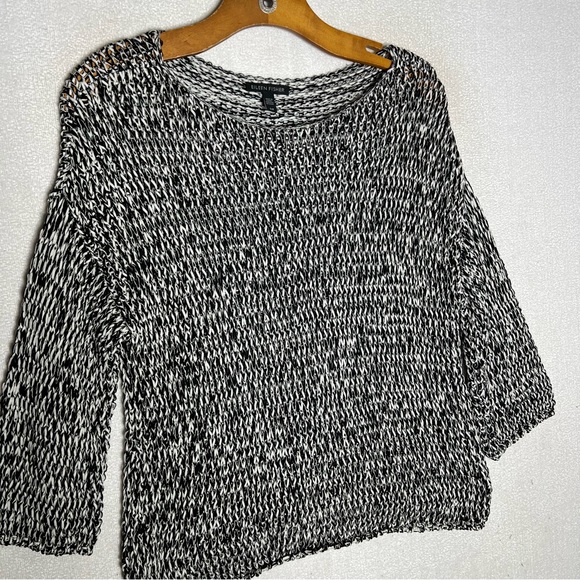 Eileen Fisher Black White Organic Granny Core Pullover Sweater Top Size S - Picture 2 of 7